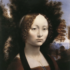 reproductie Portrait of Ginevra de Benci van Leonardo Da Vinci